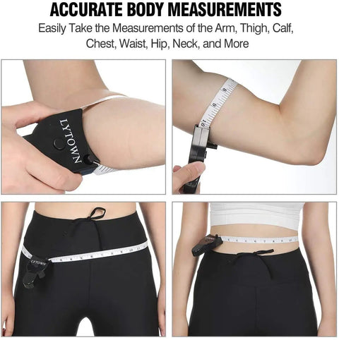 Two Pack 60 Inch Body Measuring Tape Retractable used on arm and waist for body measurements and fitness