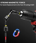 86-Piece Magnetic Impact Nut Driver Set With Deep Sockets And S2 Bits shown with drill and magnetic force symbol