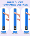 USB-C Rechargeable Soldering Iron Pen With LED Display And Smart Temperature Control showing three-stage heating.