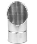 4 Inch Heavy Duty Workhorse Galvanized Steel Duct End Cap With Mesh Round Outdoor Air Exhaust Vent Cover Bird Guard Vent Cover Angled 45 Degree End For Dryer Vent All Weather Weatherproof Exterior Exhaust