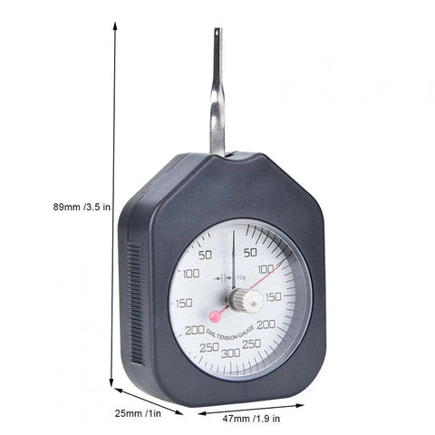 Double Needle Dial Tension Meter Grams Force Tensiometer For DIY And Machine Shop, Portable Plastic Gauge For Accurate Spring Load Testing, Valve Micro Switch And Electronic Component Diagnostics, 89mm x 47mm x 25mm