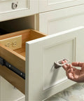 Hand opening drawer with pair of metal buffer drawer slides, 16 inch (400mm), three-section quiet rail with 45mm track width