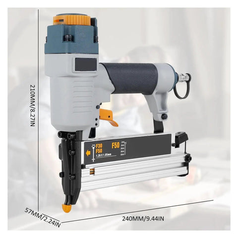 Reliable Pneumatic Brad Nailer Gun With Precision Depth Trigger Feather Touch Ergonomics Built To Crush Carpentry And Upholstery Jobs Without Breaking A Sweat