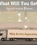Shipping box image for Next Level Extra Large Coffee Bar Cabinet With Fridge Space And Built In Power Outlet delivery details.