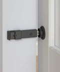 Sliding Barn Door Privacy Lock With Emergency Release Matte Black Finish 5 Inch Latch for Single Bi Parting or Bypassing Doors installed