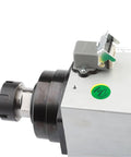 No Nonsense Shop Grade 4.5Kw Square Air Cooled Spindle Motor With Er32 Collet Mounting For Cnc Router Table Milling And Wood Engraving 18000Rpm Low Noise 380V close-up showing the ER32 collet.
