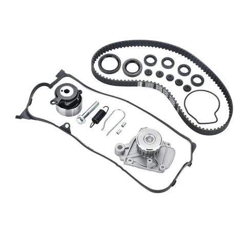 Timing Belt Water Pump Kit With Valve Cover Gasket Compatible With Honda Civic 1.7L D17A1 Years 2001 2005 Complete Engine Repair Set