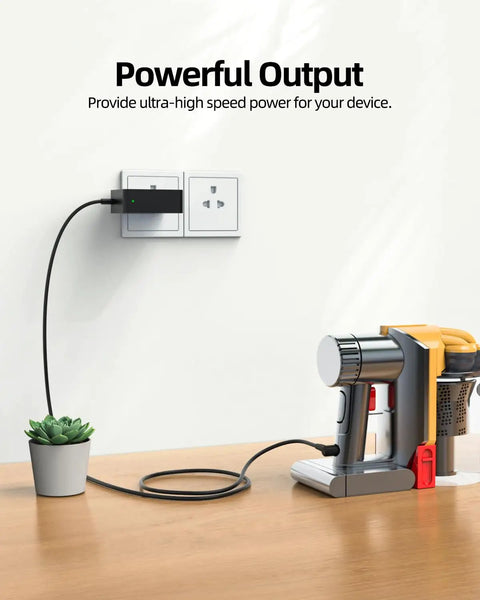 26.1V Charger For V8 V7 V6 Cordless Vacuum Cleaners, Fast Safe Charge, Red Green Indicator in use on table top