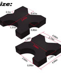 Dimensions of H Frame Hydraulic Shop Press Plate With Four Notches 1 Inch By 5 Inch By 5 Inch Heavy Duty Steel Bed Plates For 20 Ton Shop Presses