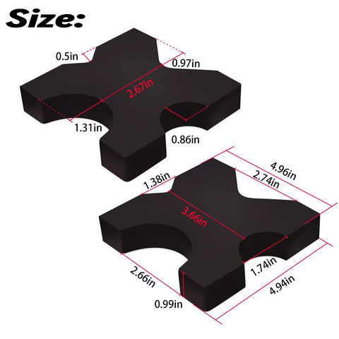 Dimensions of H Frame Hydraulic Shop Press Plate With Four Notches 1 Inch By 5 Inch By 5 Inch Heavy Duty Steel Bed Plates For 20 Ton Shop Presses