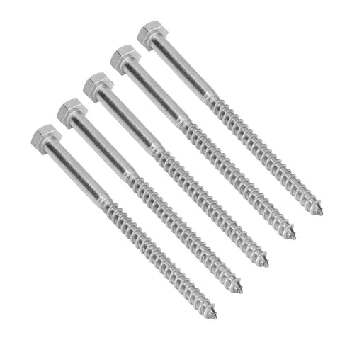 Stainless Steel Half Thread Hex Lag Screws Self Tapping Wood Screws Built Tough Heavy Duty A2-70 For Carpentry M8x130mm