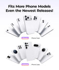 Multiple white phone cases displayed, showcasing compatibility with various iPhone and Android models for Auto 3D Vacuum Phone Case Heat Press Machine For Custom Sublimation Printing On Curved IPhone And Android Covers With Straight Fire Vivid Graphics And Boss Level Build Quality For Side Hustle Creators.