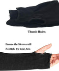 Badass Kevlar Heat Resistant Arm Guards 19 Inch Long Sleeves With Thumb Hole For Welding Grilling Shop Work All Day Pro Grade Full Coverage Shield Design showing thumb holes for comfort and fit.