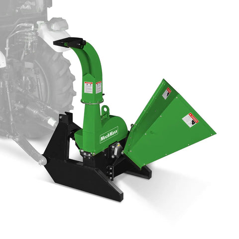 4 Inch PTO Powered 3 Point Wood Chipper Shredder Mulcher Attachment For Tractors Up To 45HP With PTO Shaft Included BX42S Green