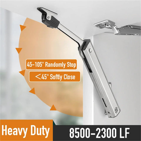 Heavy Duty Hydraulic Adjustable Door Hinge With Silent Operation For Interior And Exterior Doors Built To Last, Smooth Close, Easy Install, Tough As Nails Hardware For High Traffic Entryways, 8500-2300 LF, silver metal hinge