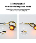 20 Pack Three Quarter Inch LED Marker Lights 3rd Gen Round Mini Amber Red Clearance Lights showcasing no polarity requirement.