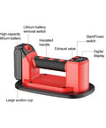 Heavy Duty Electric Vacuum Suction Cup Glass Lifter Built Tough With Rapid Copper Core Motor showing handle, large suction cup and digital display.