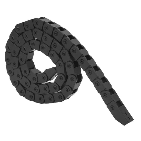 Coiled Reinforced Nylon PA66 Cable Drag Chain With End Connectors, 10x10mm, 1m Length, Low Noise Wire Carrier For CNC Machines.