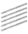 Set of five tungsten steel CNC end mills, 3.175 mm dia, 32 mm flute, 55 mm overall, wood carving