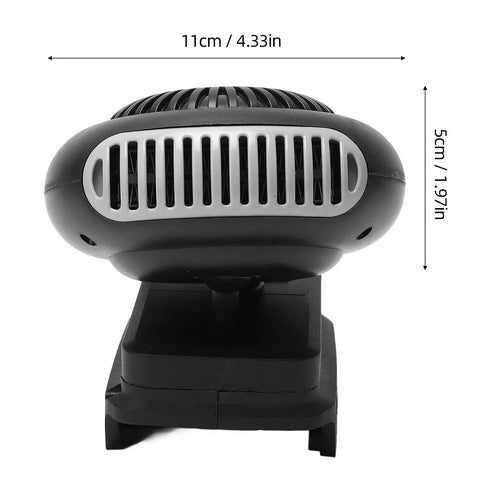 Front view of a compact portable heater pumping out kickin warmth indoors with dual temp settings and 18V battery powered.