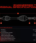 Rock Solid Hella Durable Rear CV Axle Shaft Assembly Set Of Two For 2007 Through 2017 Can Am Outlander with specifications.
