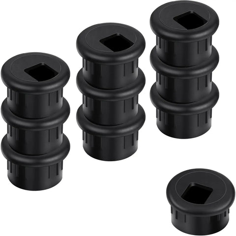10 Pack Desk Grommets Plastic Cable Hole Covers for Wire Management Black 1 Inch Grommets stacked view