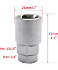 Upgrade Your Ride With Top Tier Lug Wheel Studs Kit Perfect For BMW E23 E32 E38 E31 M1 Z3 Z4 Z8 Wheels Featuring Durable Construction And Secure Fitment For Ultimate Driving Performance And Safety On The Road Every Single Day. 43mm steel lug nut socket, 13/16 and 3/4 hex