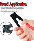 CV Boot Clamp Pliers Kit Car Universal Fit Adjustable Drive Shaft Axle Boot Pliers Tool With Ten Stainless Steel Crimp Bands shown in use