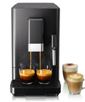 Total Game Changer Automatic Espresso Machine With Built In Grinder 20 Bar Coffee Maker brewing espresso in two glasses.