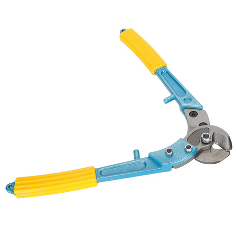 Long Arm Cable Cutter For Electricians, 100mm² Capacity, shown with yellow handles and silver high carbon steel blade