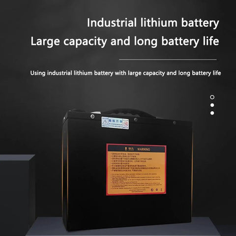 Industrial lithium battery with large capacity and long battery life, designed for heavy-duty use in equipment.