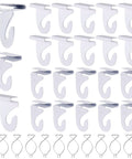 20 Pairs Drop Ceiling Hooks Heavy Duty Aluminum T Bar Hooks for Classrooms and Offices White Ideal for Hanging Plants and Decorations on Suspended Ceiling Tiles displayed on white background