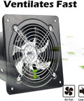 8 Inch Through Wall Exhaust Fan With 500CFM, 110V, 80W, Built Tough Metal Construction, Low Noise Operation in black