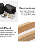Rustic Wood Barn Door Pull Handle Set With Heavy Duty Sliding Hardware Kit showing mounting accessories and solid pine wood