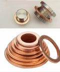 Badass Heavy Duty 400 Pcs Flat Copper Washers Kit Heat Resistant Seal Set For Cars Injectors Drain Plugs Universal M5 M6 M8 M10 M12 M14 Sizes Leak Proof Top Rated Seals That Hold Up Under Heat Always For Street Kings, copper washers stacked