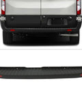 Upgrade Your 2015‑2024 Ford Transit Passenger Van With This Awesome Rear Bumper Cover And Side End Cap Protection Kit. Super Durable Stuff Fits Every 150, 250, Or 350 Model Perfectly For A Snazzy Look Plus Extra Safety With Reflector Included. Black ABS rear bumper cover with red reflectors for Ford Transit 150, 250, 350