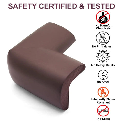 Ultra Tough Baby Proofing Edge And Corner Protectors For Furniture 20.5 Feet High Density Rubber Foam Corner Guard in brown color.