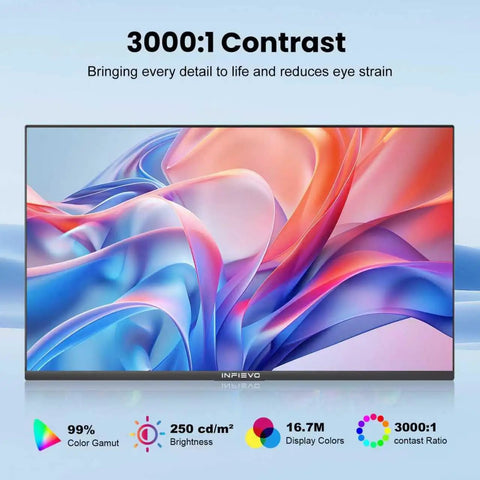 Dope 24 Inch Full HD Monitor With Built In Speakers For Home Office 100Hz Refresh Rate 3000 To 1 Contrast 99 Percent sRGB
