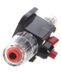 Inline Fuse Holder With Resettable Circuit Breaker For Car Audio Protection, 12V 24V DC, Push Button Reset, Kill Switch Ready, side view
