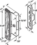Diagram of Dope Black Diecast Sliding Door Handle With Wood Grip, labeled dimensions for right or left reversible door, Model C 1126.
