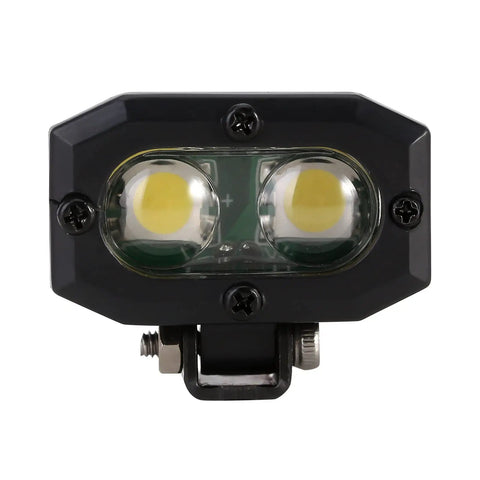 Close-up of RC Crawler LED Headlights For Axial TRX4 TRX6 SCX10 90046 Wraith Redcat Gen8 One Tenth RC Car with white high bright beams