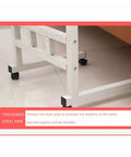 Adjustable Height Rolling Overbed Table With Easy Glide Casters For Bed Sofa Or Recliner Solid Sturdy Laptop Desk showing thickened steel pipe for stability.