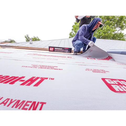 Cut Through Frost And Slush Fast With This High Temp Resistant Synthetic Ice And Snow Barrier Plus Heavy Duty Outdoor Ground Shield And Quick Roll Weather Protection Mats For Driveways being installed on a roof.