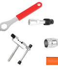 Bike Crank Removal Tool and Bottom Bracket Extractor Set with 16mm wrench, crank puller, BB remover, and toolkit bag.