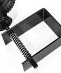 Close-up of the spring-loaded bracket for Heavy Duty 8 Inch Gate Wheel for Outdoor Wooden Gates and Fence Caster.