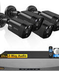 4K Ultra HD Security Camera System With 8.0 MP Sensors, Crystal Clear Ultra Wide 130 Degree Field Of View, 2-Way Audio, PoE Wired Outdoor IP Cameras, Includes 2TB HDD For 30 Days Of Continuous Recording, Reliable DVR Surveillance For Home
