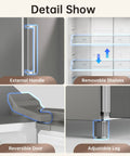 Detail showing features of Massive Convertible Upright Freezer And Refrigerator Combo, 21.2 Cubic Feet Stainless Steel Build.