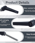 Clamping Lever Handles With Quick Release Push Button Locking For Jigs And Fixtures, 304 Stainless Steel M5 X 45mm Stud, Black Finish