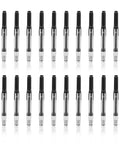 Universal Fountain Pen Ink Converters 20 Pack Screw In Style, 2.6mm, black ABS cartridges arranged in a row.