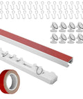 Self Adhesive Curtain Track For No Drill Ceiling Or Wall Mount 9.8 Ft Curtain Rail With Smooth Glide For RV Trailer And Home Easy Install Heavy Duty Adhesive Ceiling Track System, adhesive track, hooks and tape